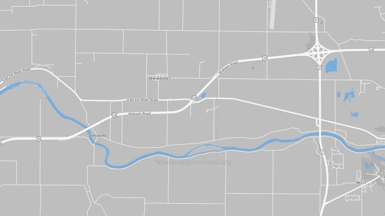 Transit Grade map of New Waverly, IN