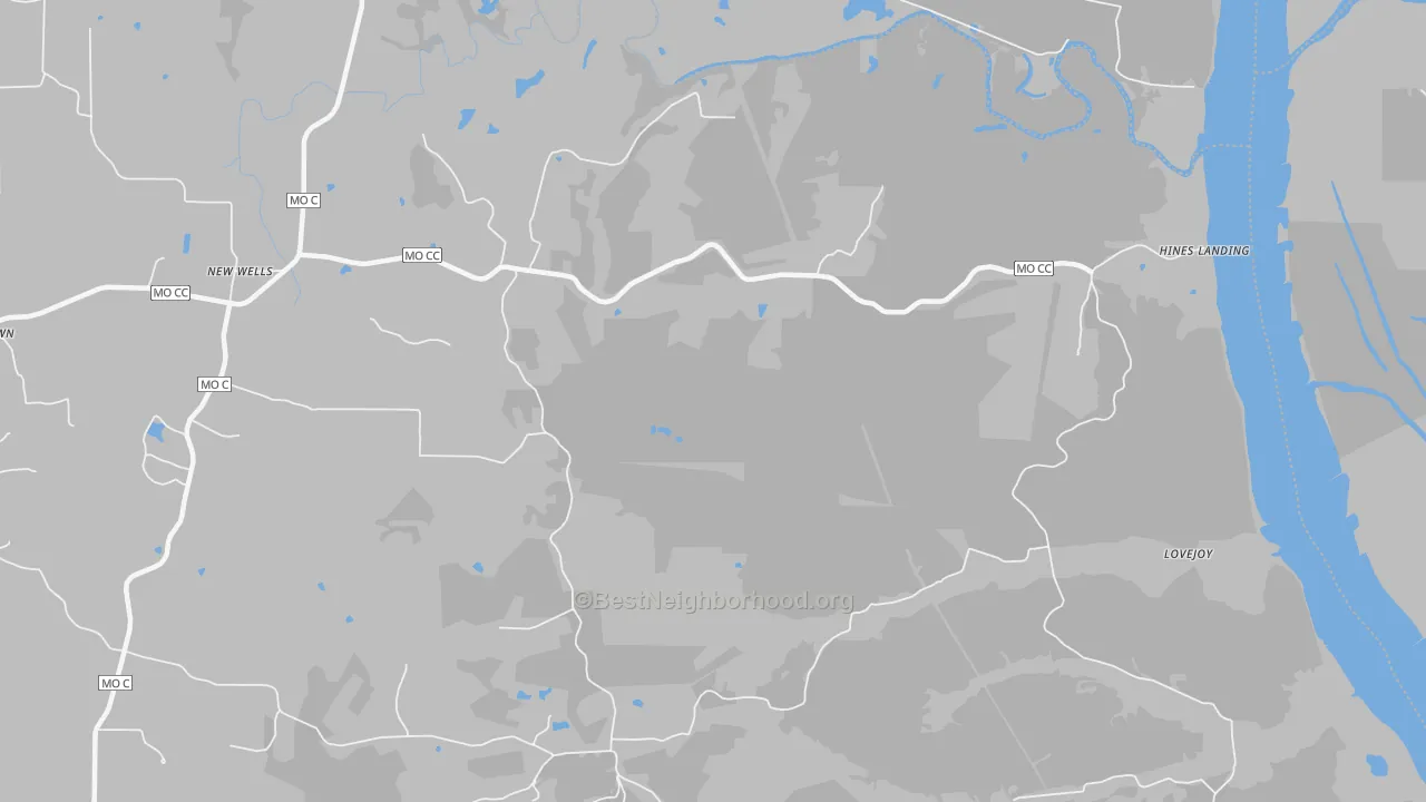 Transit Grade map of New Wells, MO