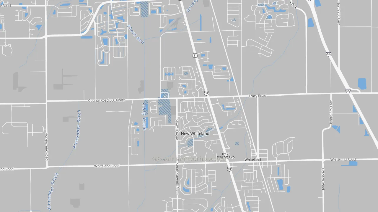 Transit Grade map of New Whiteland, IN