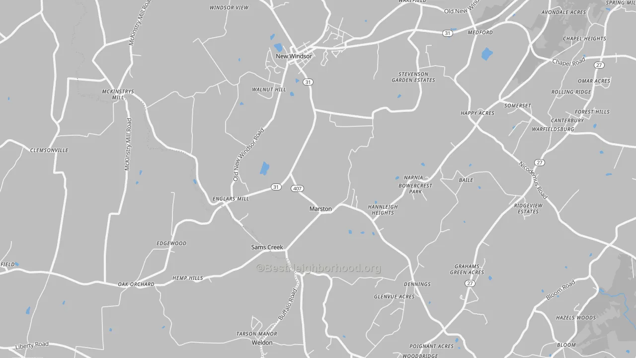Transit Grade map of New Windsor, MD