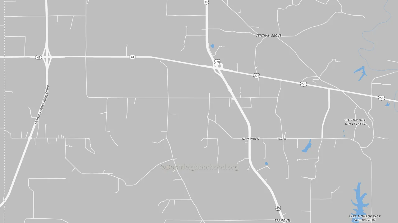 Transit Grade map of New Wren, MS