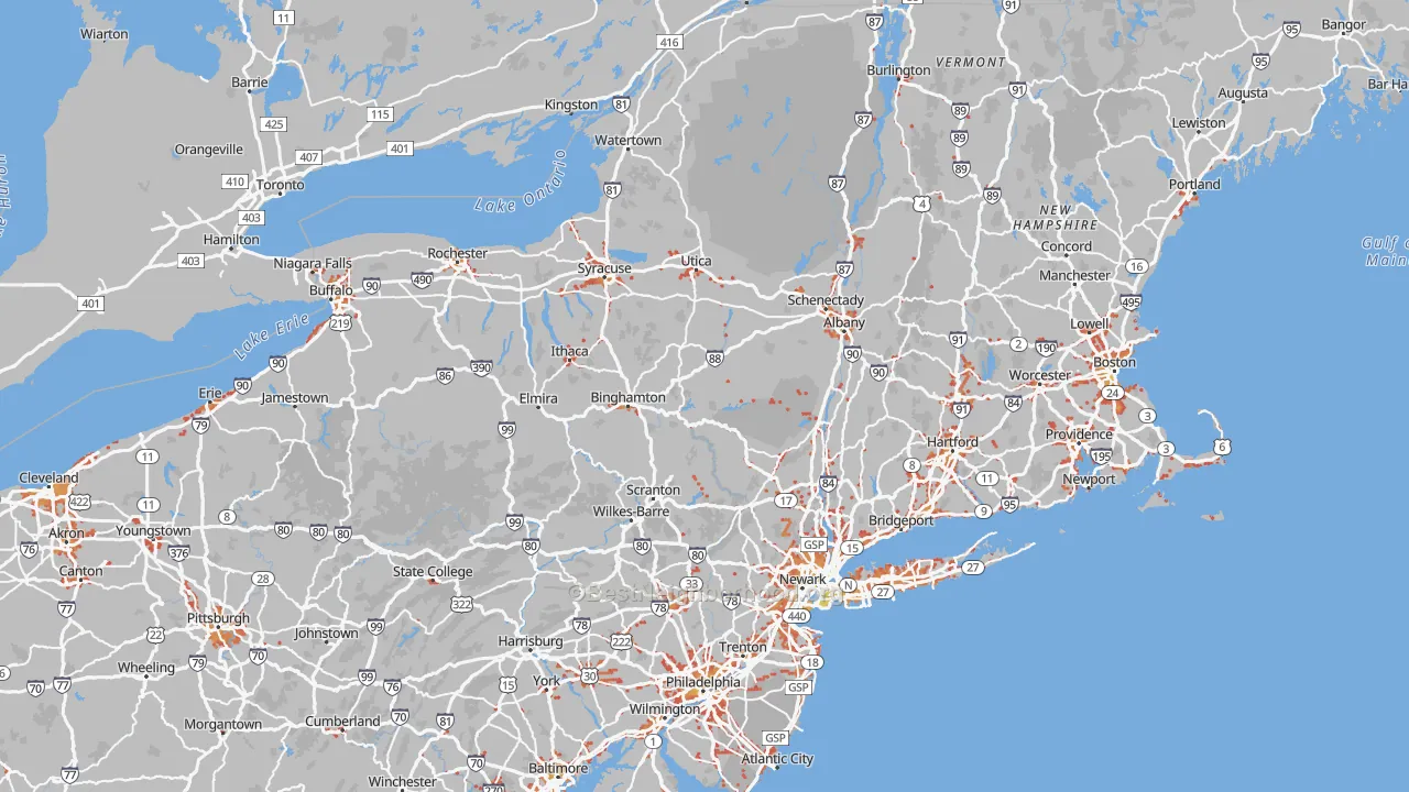 Transit Grade map of New York
