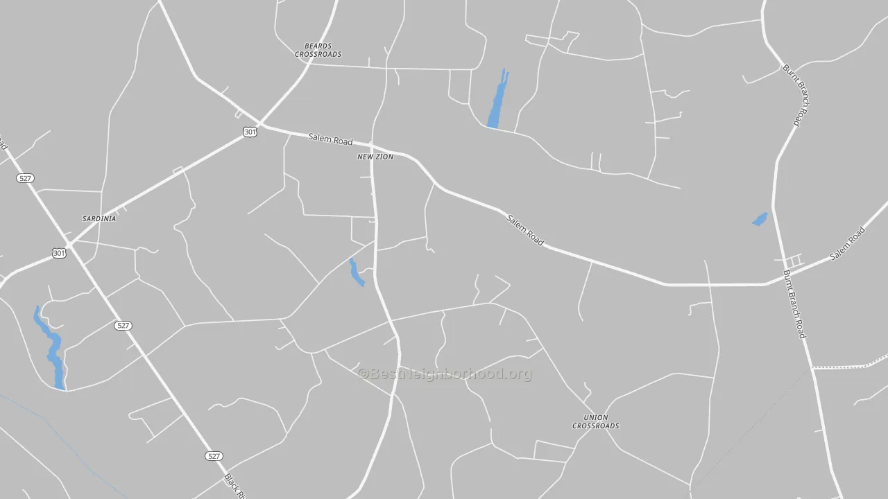 Transit Grade map of New Zion, SC