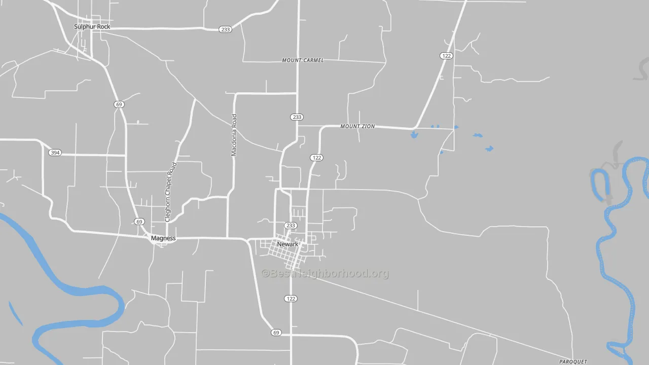 Transit Grade map of Newark, AR