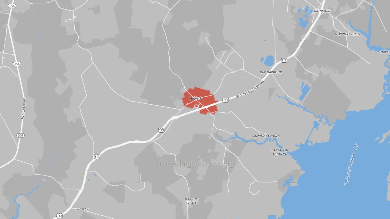 Transit Grade map of Newark, MD