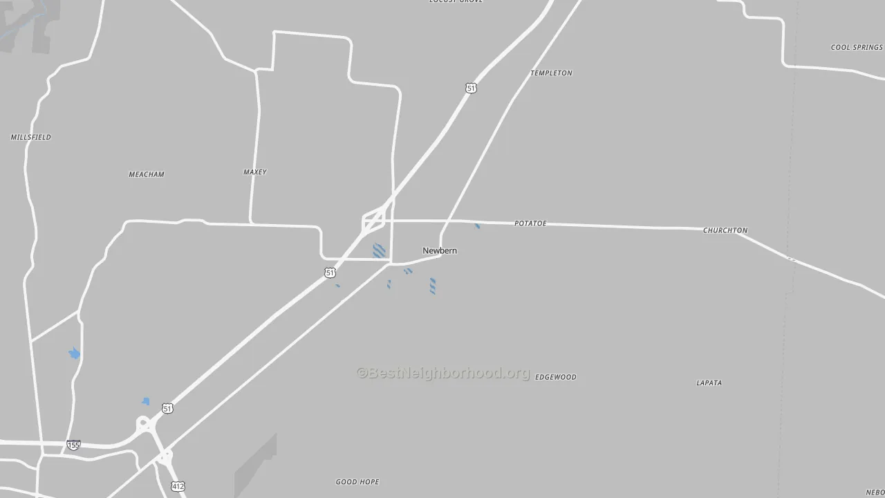 Transit Grade map of Newbern, TN