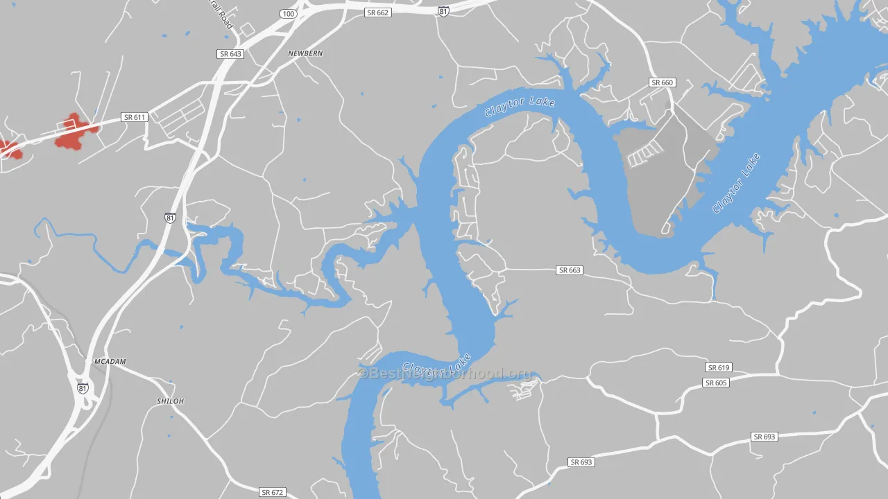Transit Grade map of Newbern, VA