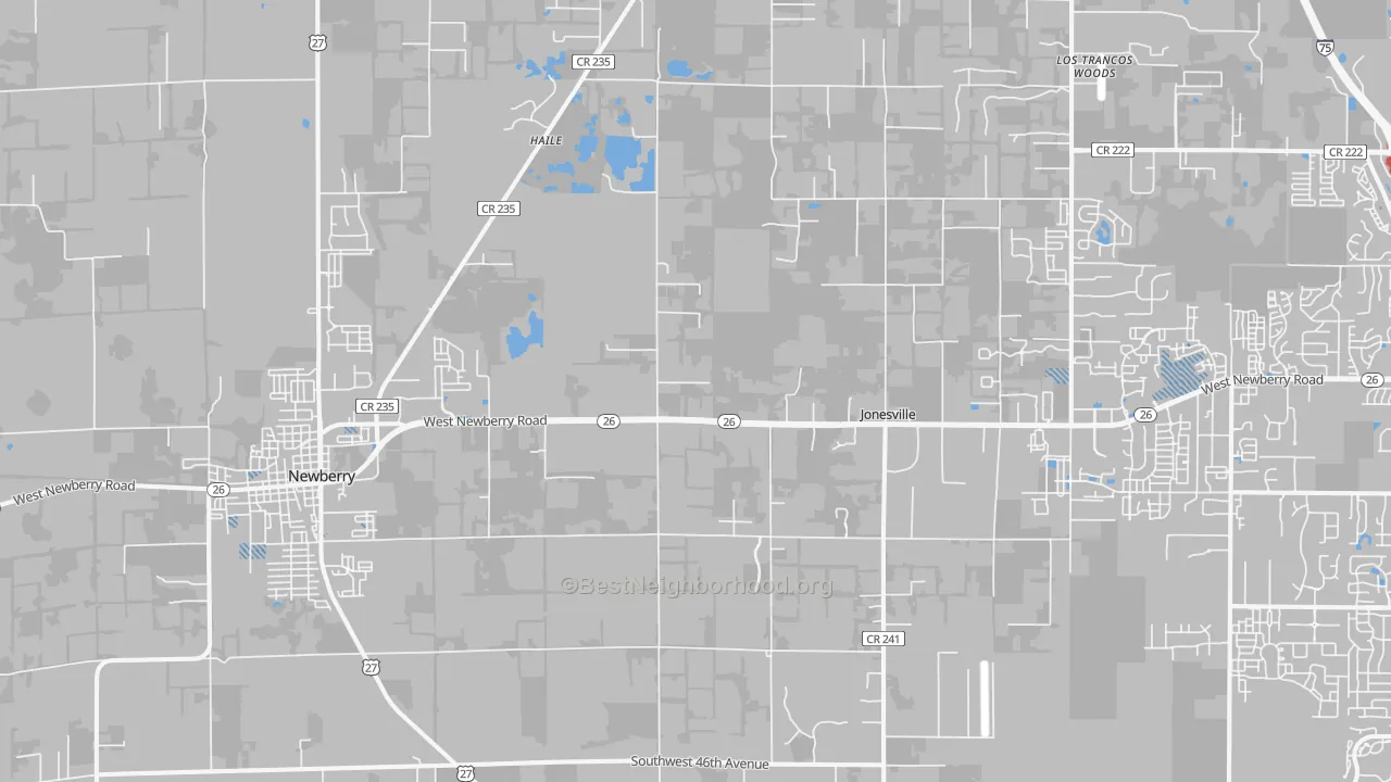 Transit Grade map of Newberry, FL
