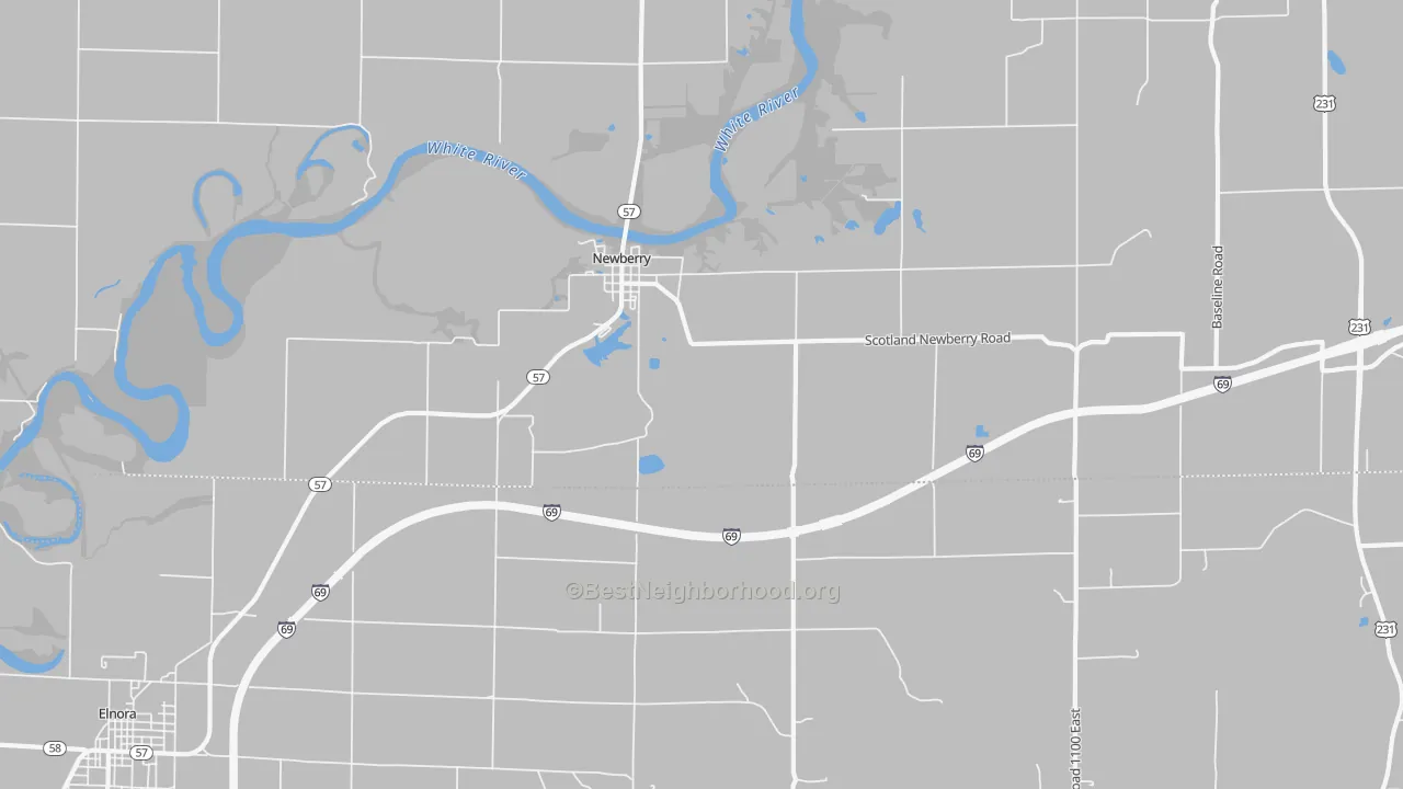 Transit Grade map of Newberry, IN