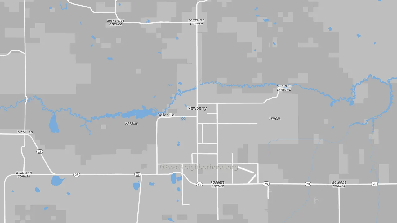 Transit Grade map of Newberry, MI