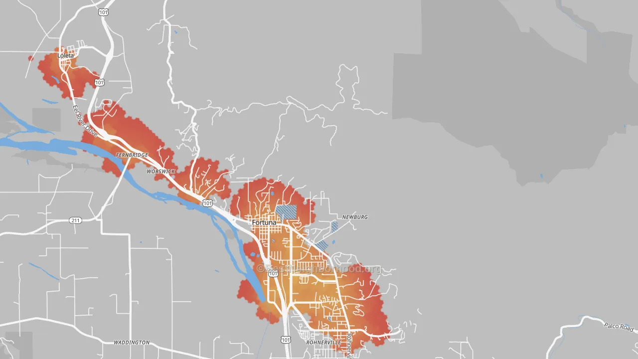 Transit Grade map of Newburg, CA