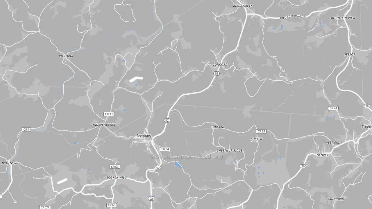 Transit Grade map of Newburg, WV