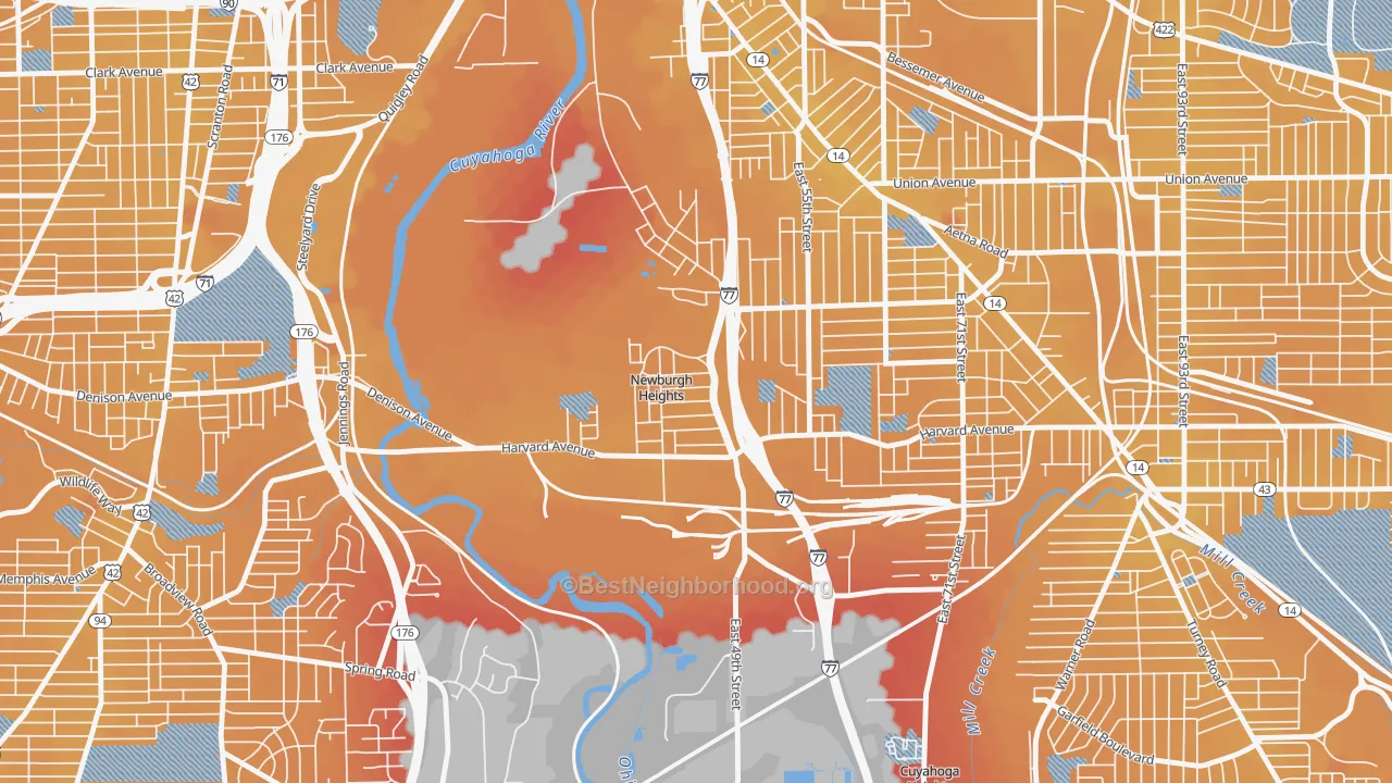 Transit Grade map of Newburgh Heights, OH