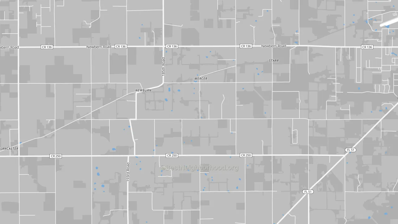 Transit Grade map of Newburn, FL