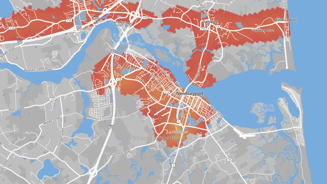 Transit Grade map of Newburyport, MA