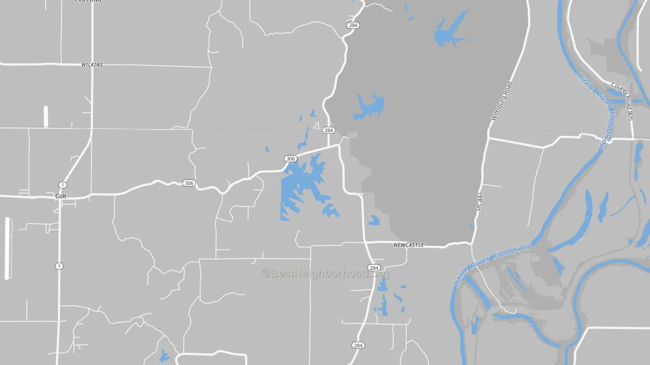 Transit Grade map of Newcastle, AR