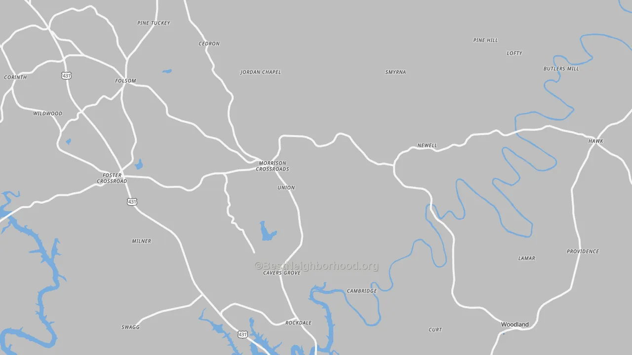 Transit Grade map of Newell, AL