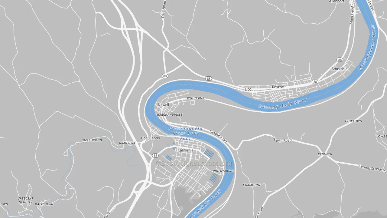 Transit Grade map of Newell, PA