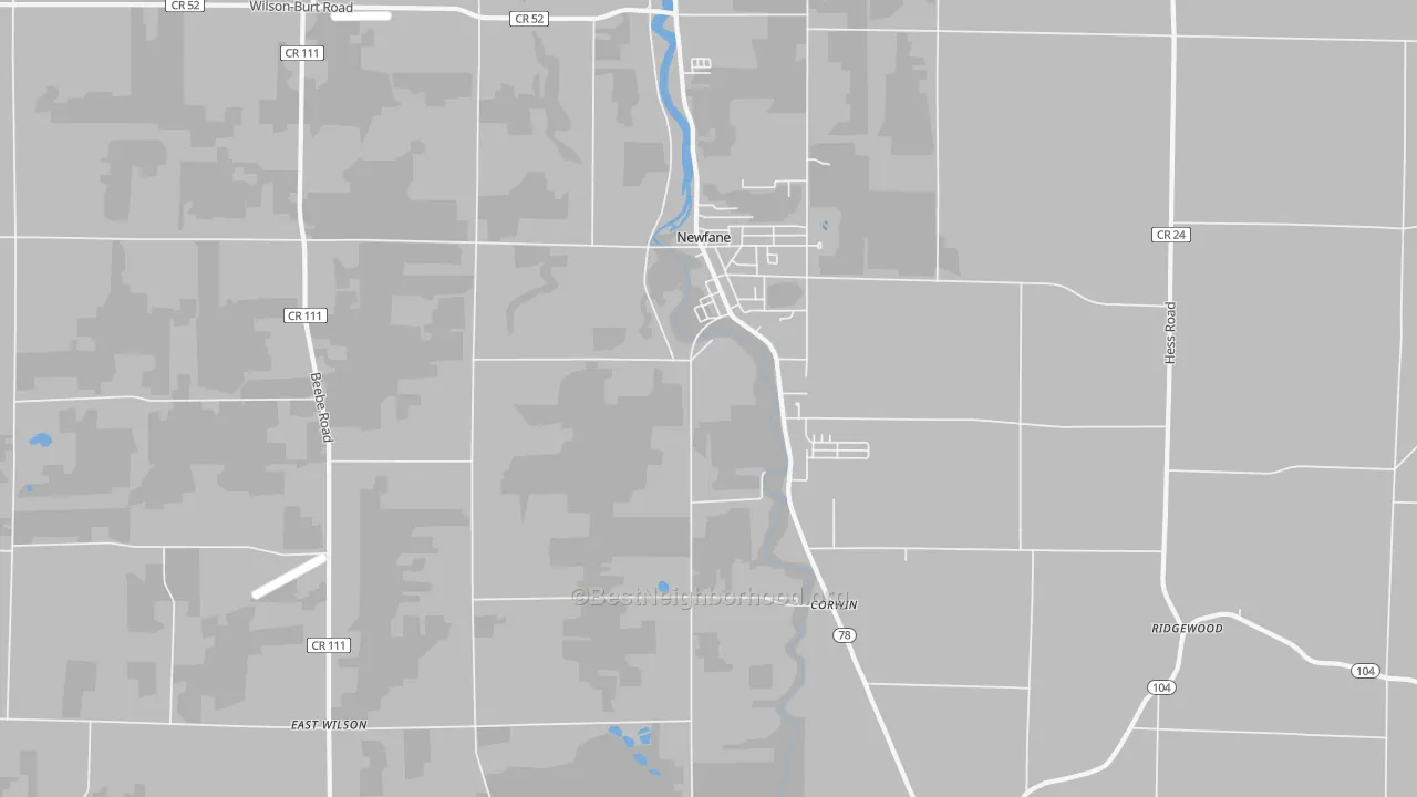 Transit Grade map of Newfane, NY