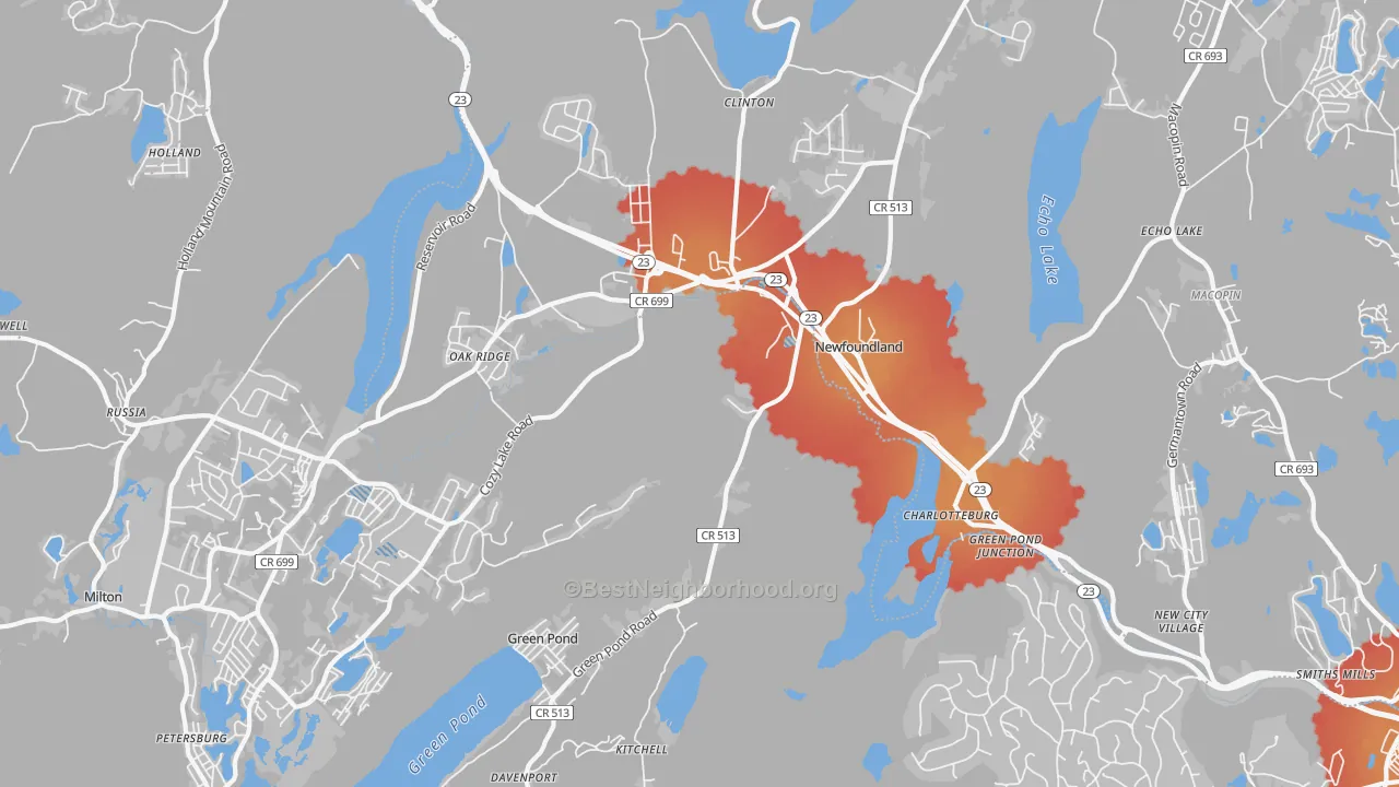Transit Grade map of Newfoundland, NJ