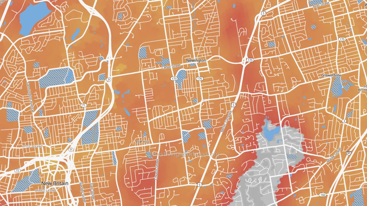Transit Grade map of Newington, CT