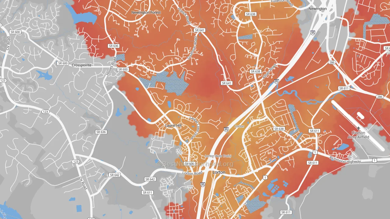 Transit Grade map of Newington Forest, VA