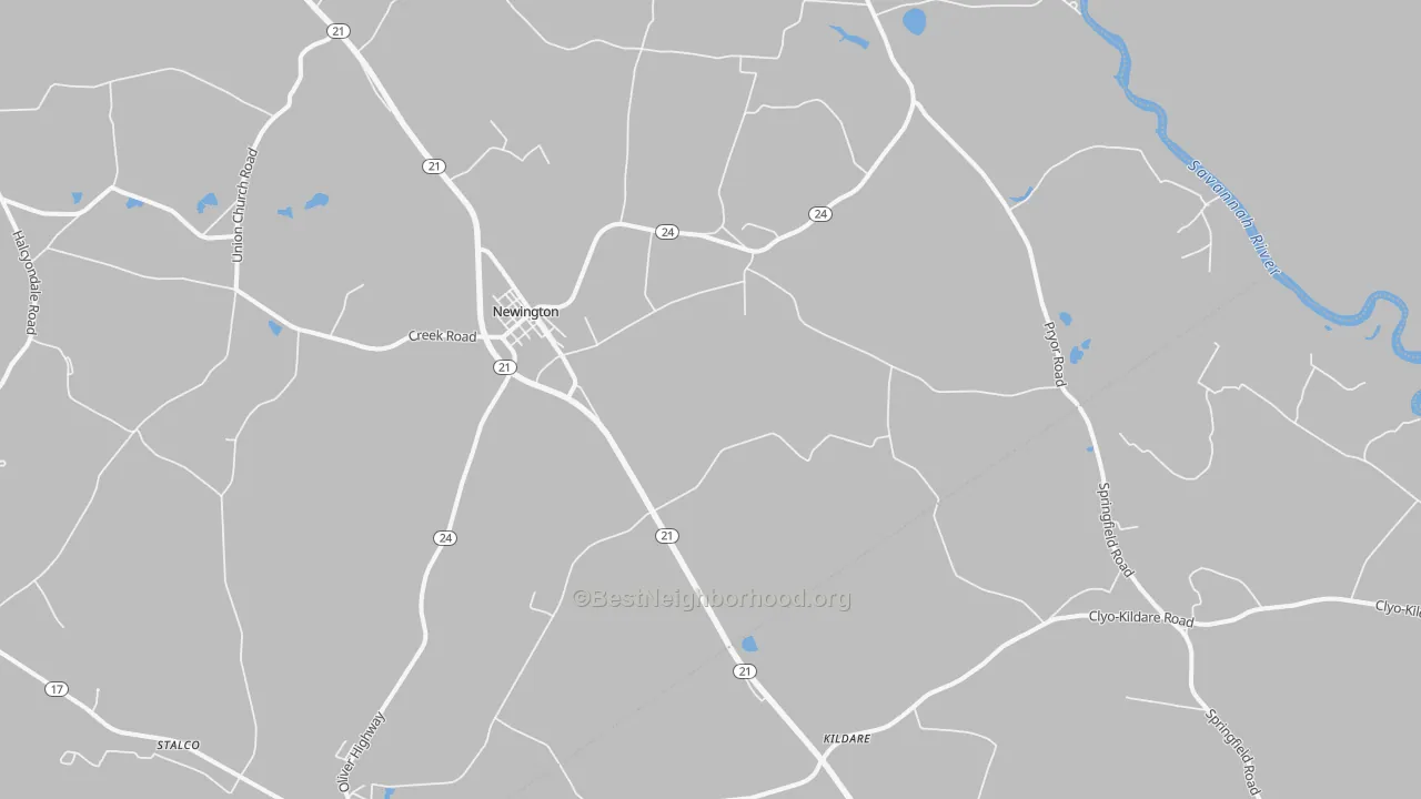 Transit Grade map of Newington, GA