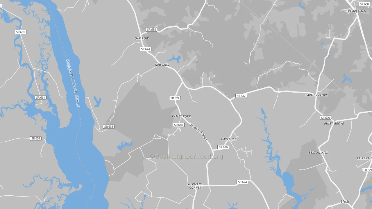 Transit Grade map of Newland, VA