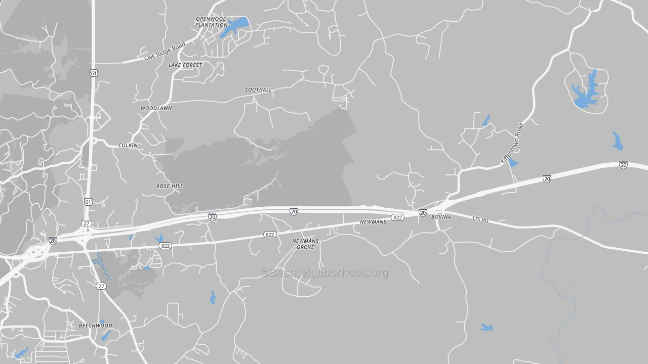 Transit Grade map of Newmans, MS