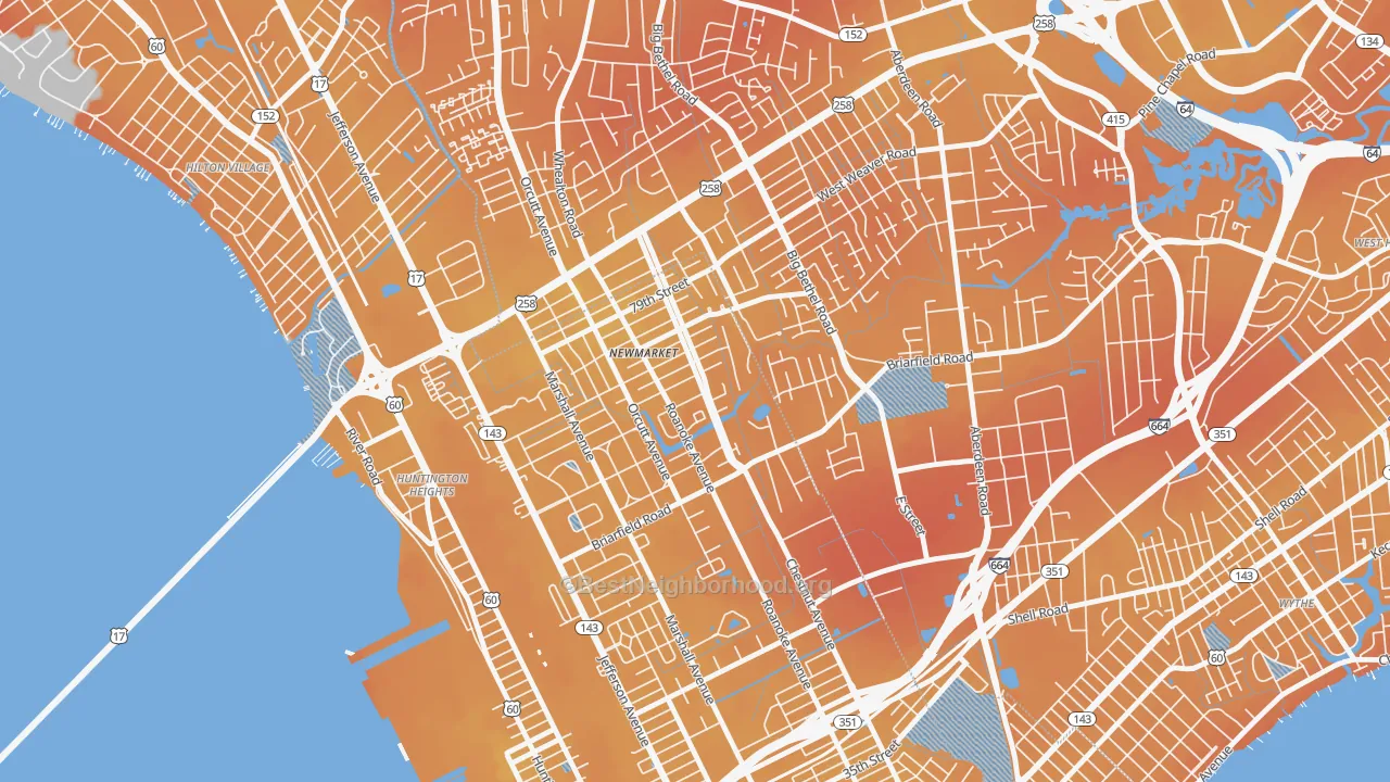 Transit Grade map of Newmarket South, Newport News, VA