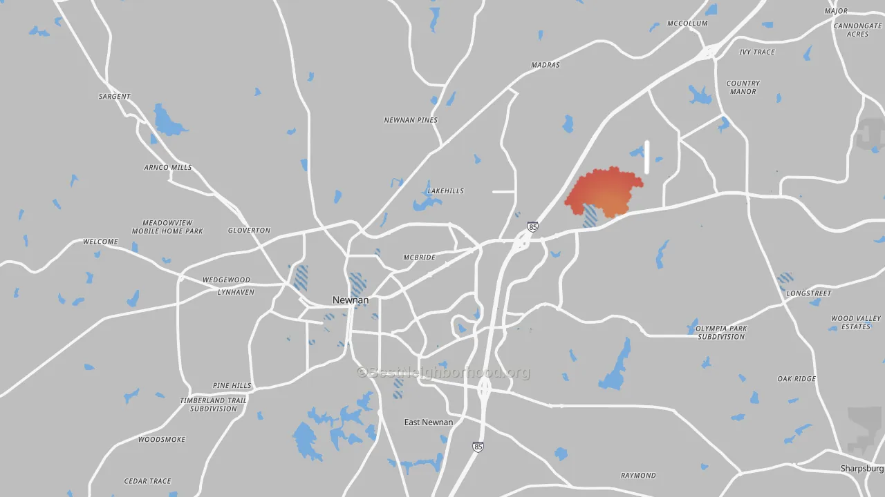 Transit Grade map of Newnan, GA