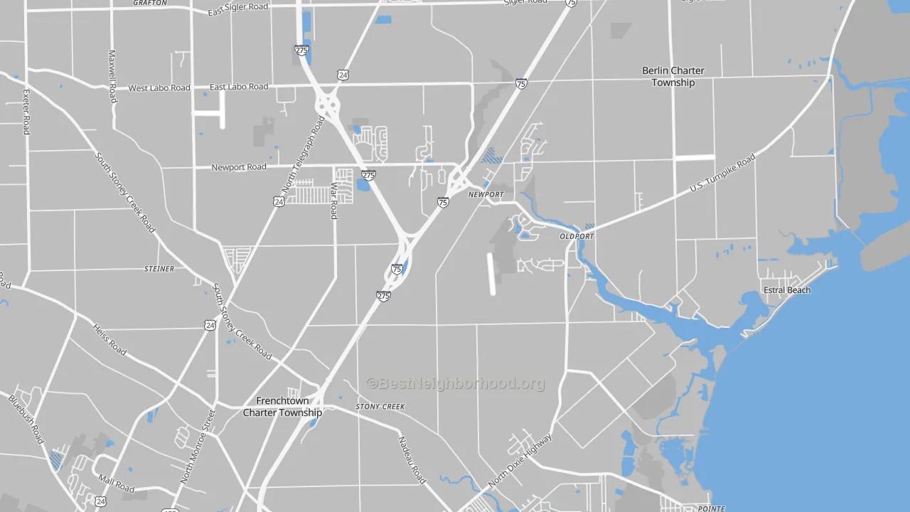 Transit Grade map of Newport, MI