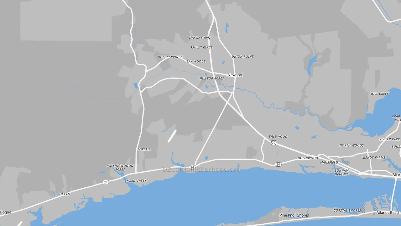 Transit Grade map of Newport, NC