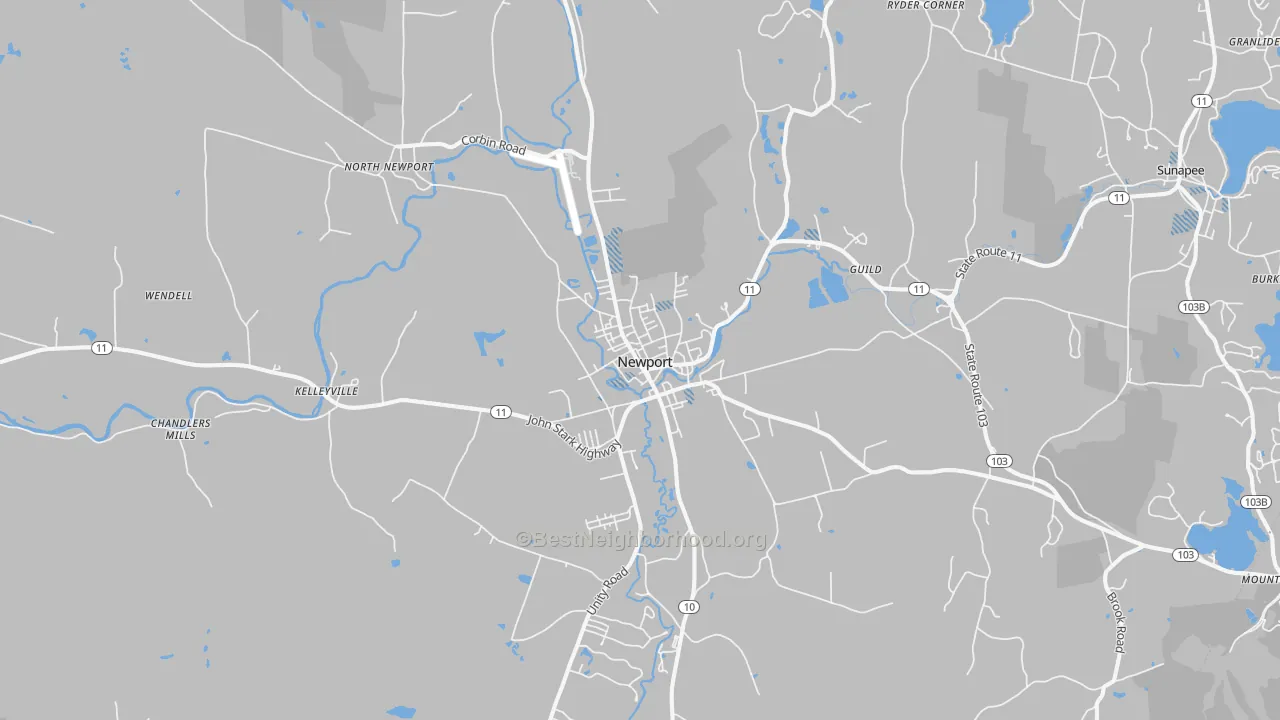 Transit Grade map of Newport, NH