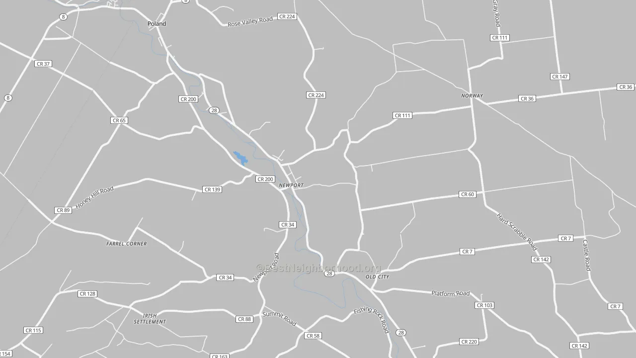 Transit Grade map of Newport, NY