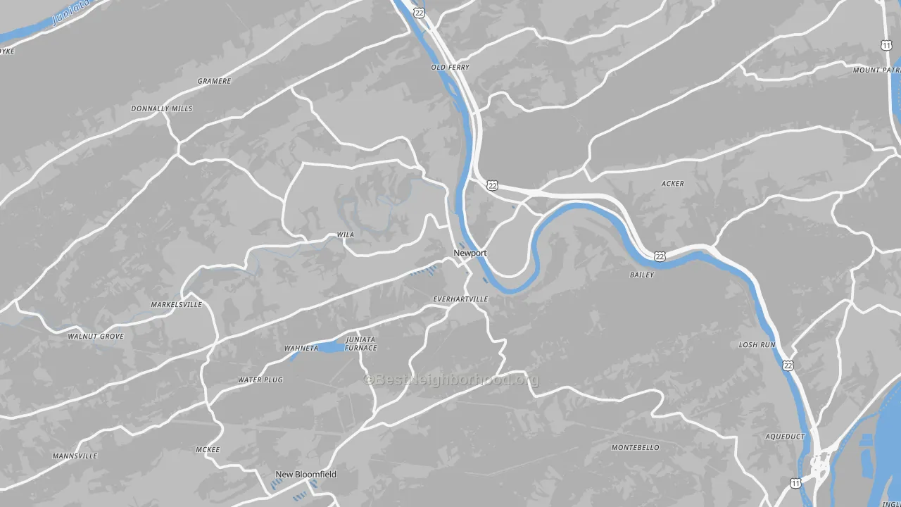 Transit Grade map of Newport, PA