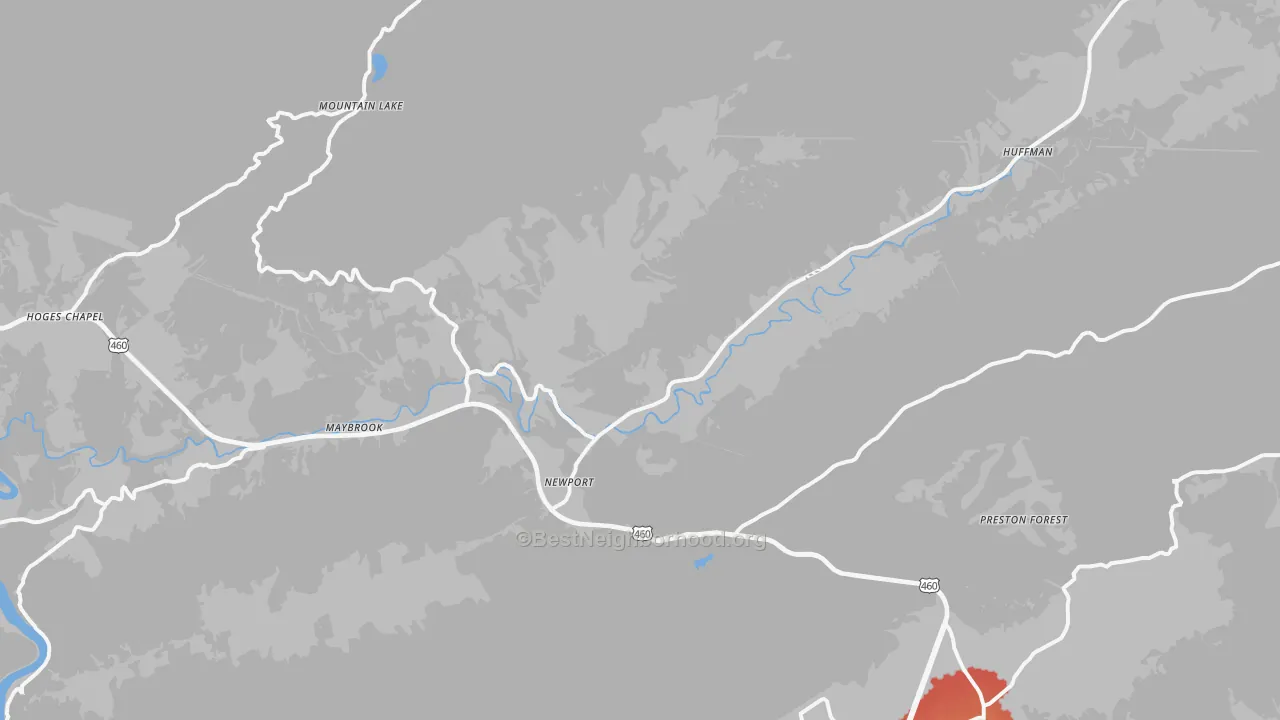 Transit Grade map of Newport, VA