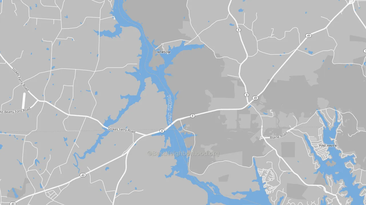 Transit Grade map of Newsom, NC