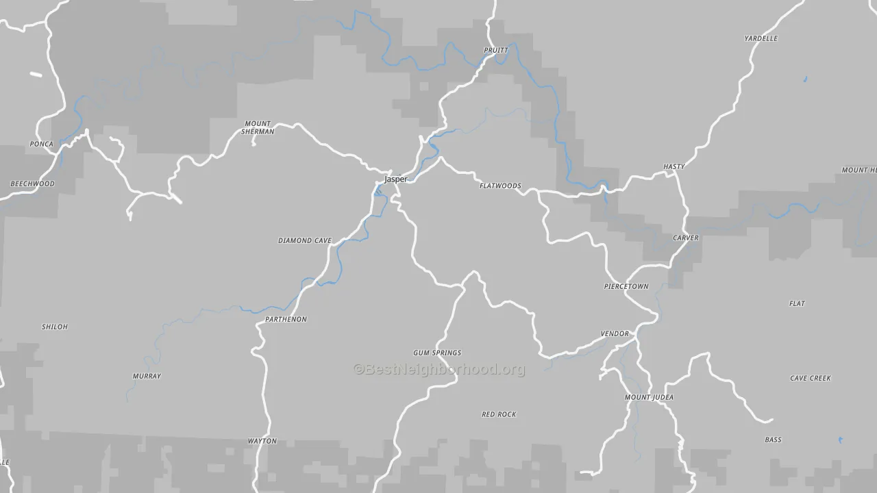 Transit Grade map of Newton County, AR