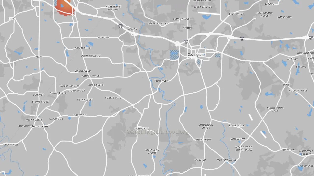 Transit Grade map of Newton County, GA
