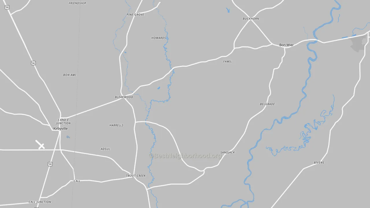 Transit Grade map of Newton County, TX