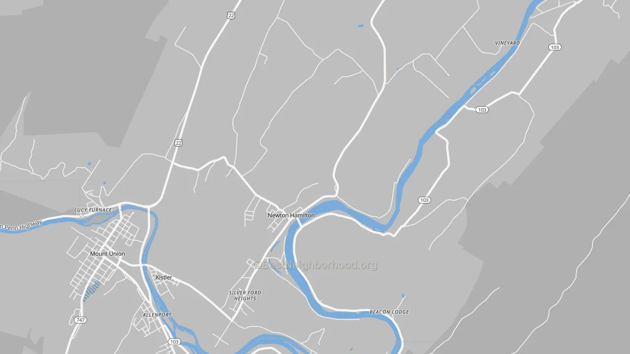 Transit Grade map of Newton Hamilton, PA