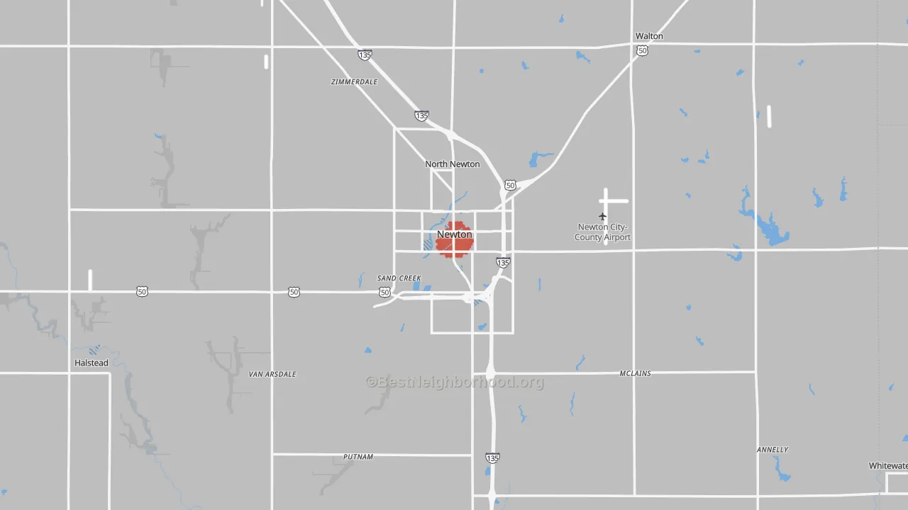 Transit Grade map of Newton, KS