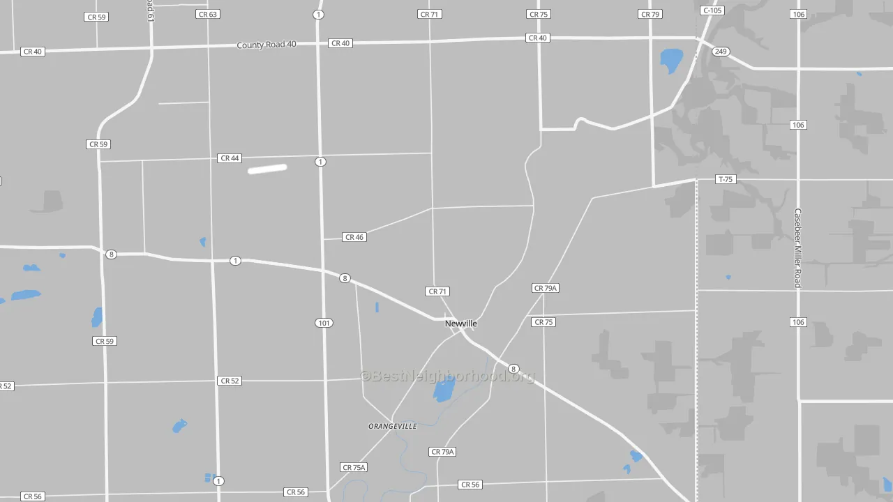 Transit Grade map of Newville, IN