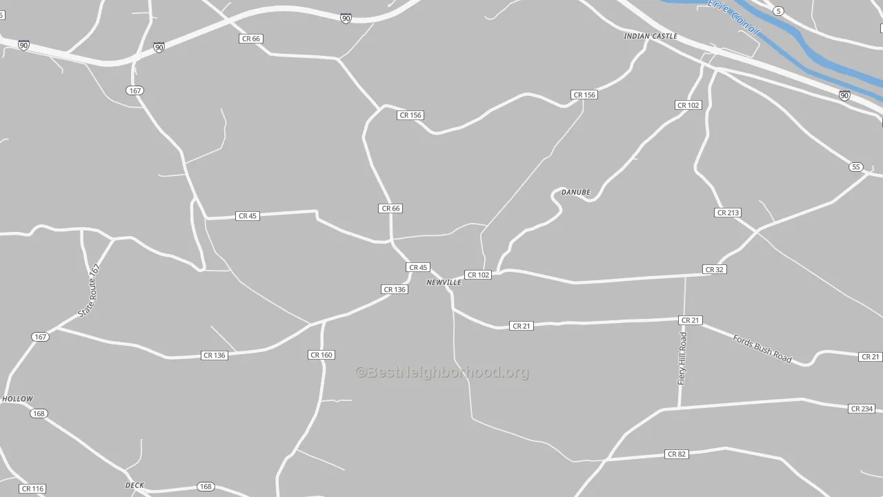 Transit Grade map of Newville, NY