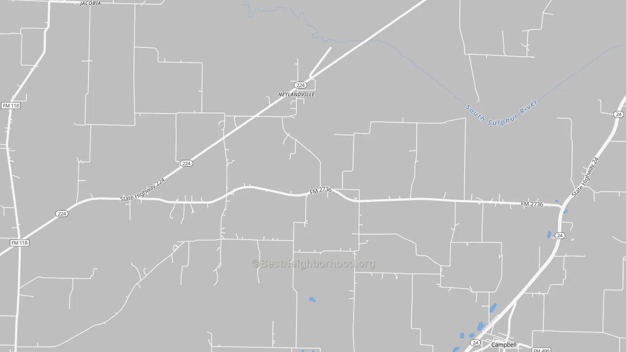 Transit Grade map of Neylandville, TX