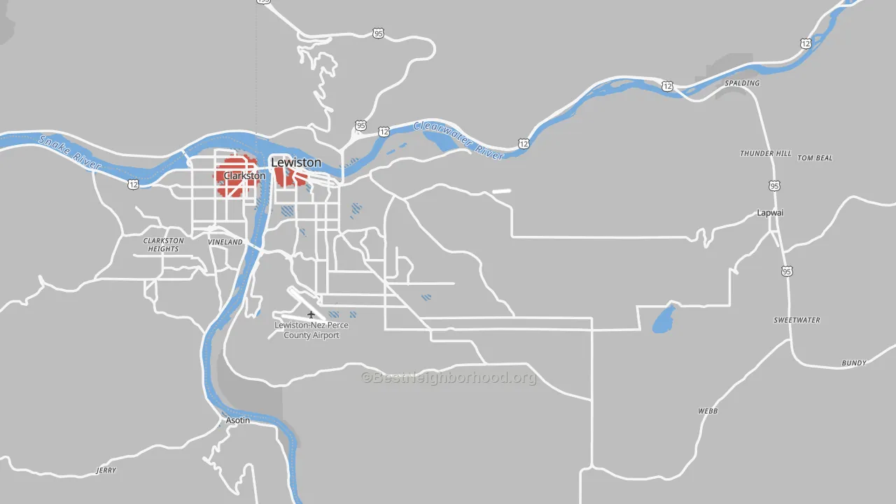 Transit Grade map of Nez Perce County, ID