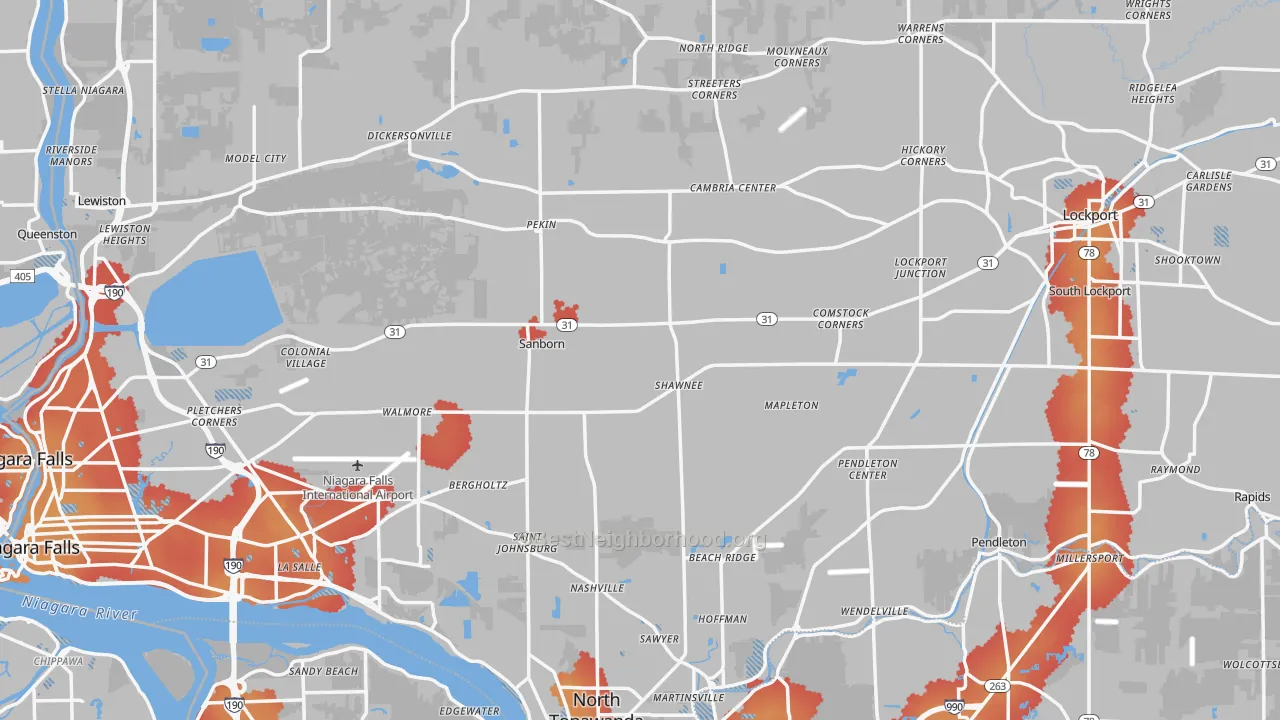 Transit Grade map of Niagara County, NY