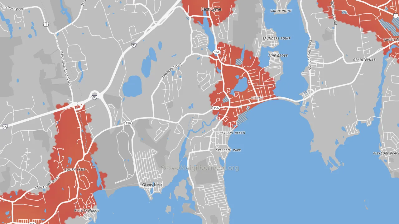 Transit Grade map of Niantic, CT