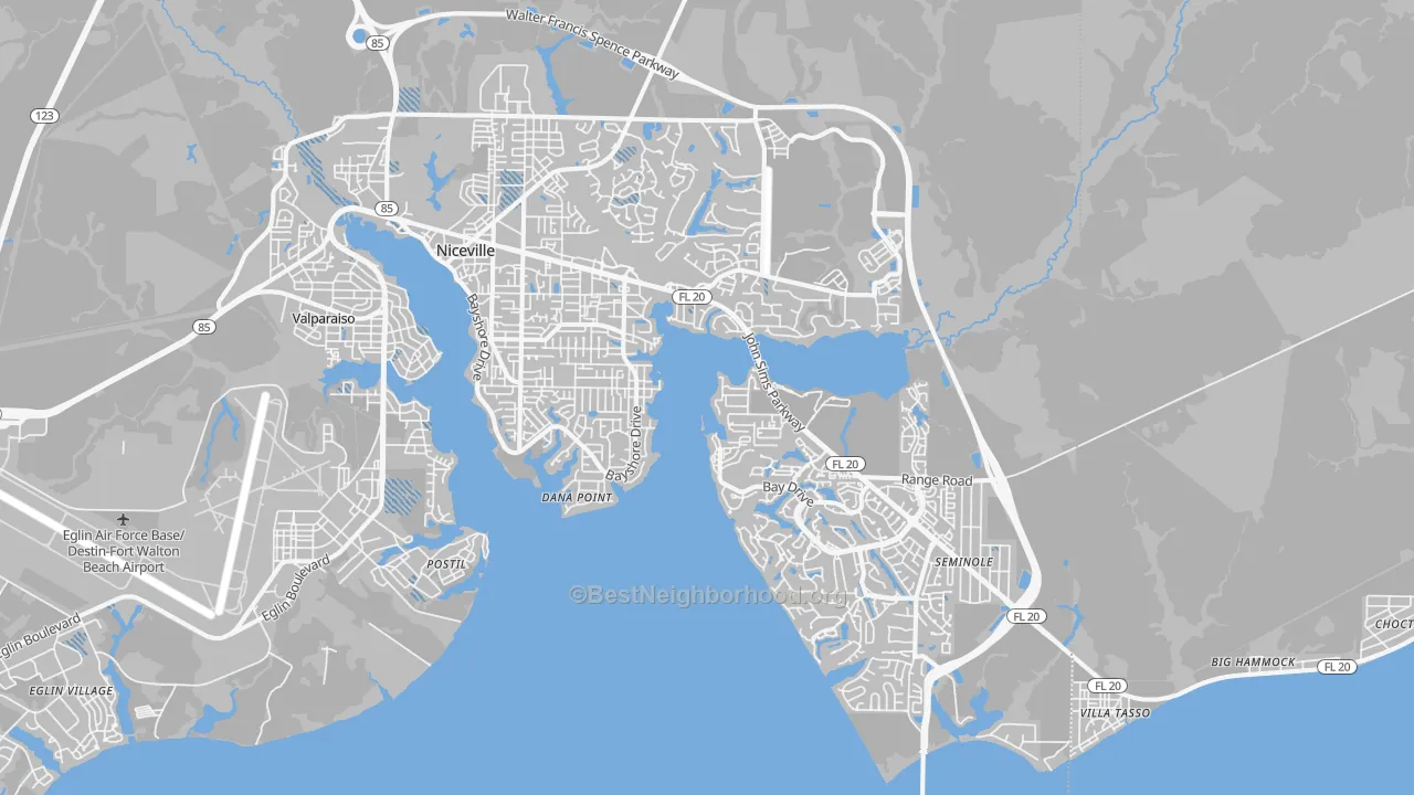 Transit Grade map of Niceville, FL
